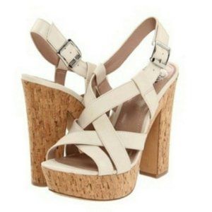Vince Camuto White Duval Platform Heels